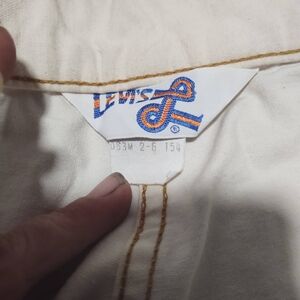 1960s Vintage All Caps Label Levi's White Canvas Jeans Orange Label